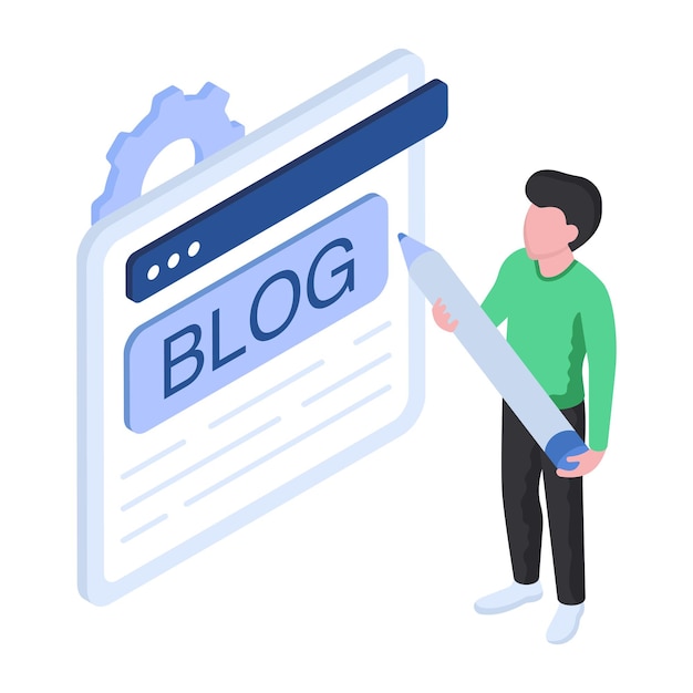 Modna ilustracja projektu witryny blogowej