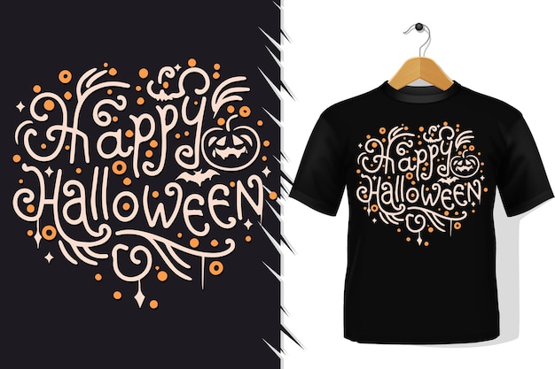 Plik wektorowy modne koszulki i ubrania na halloween cytuje kolorowy projekt typografii