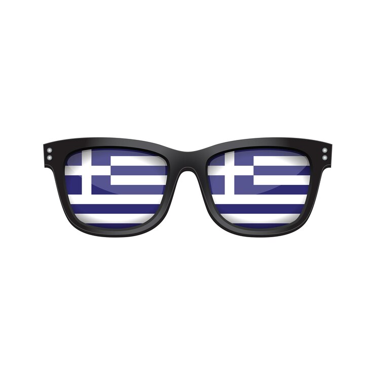 Wektor modne okulary przeciwsłoneczne z grecką flagą