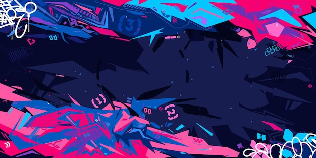 Modny Ciemny Futurystyczny Mecha Gundam Cyberpunk Metaverse Kolorowy Streszczenie Urban Street Art Graffiti Styl Wektor Ilustracja Szablon Tło