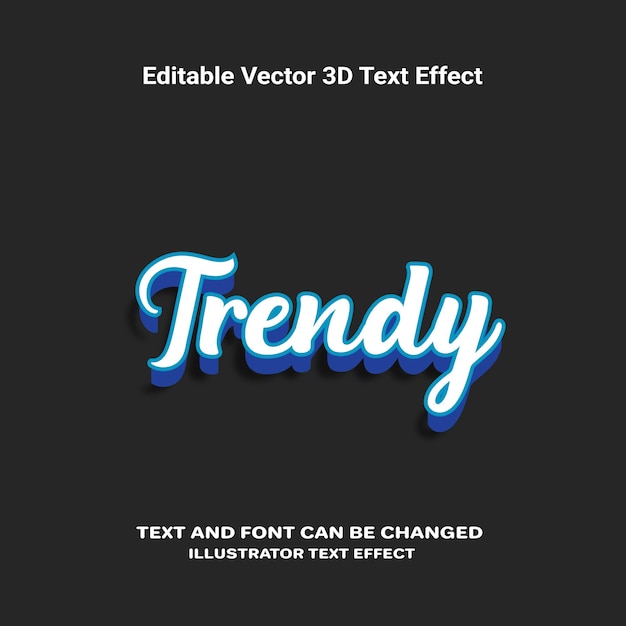 Modny edytowalny efekt tekstu wektorowego 3D