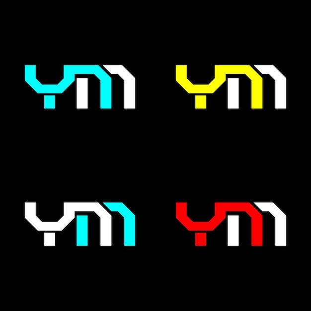 Modny projekt logo litery YM