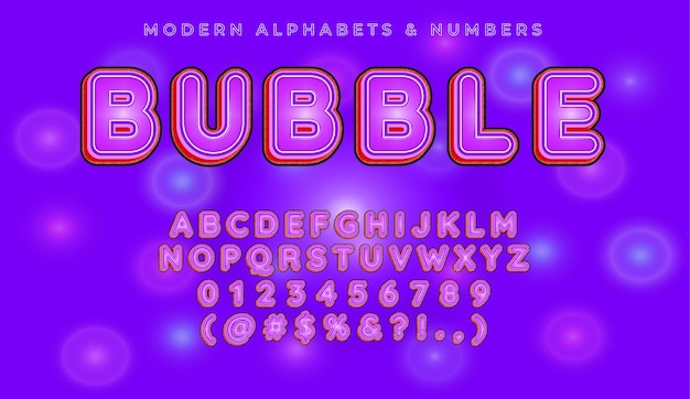 Modny Zestaw Cyfr 3d Bubble Alfabety