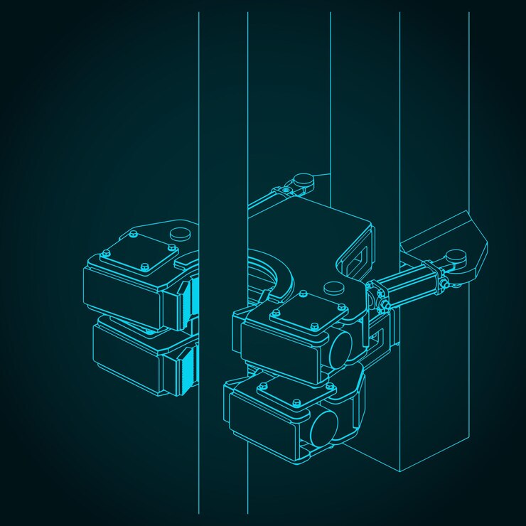 Wektor modularny podwójny zacisk wiertni izometryczny
