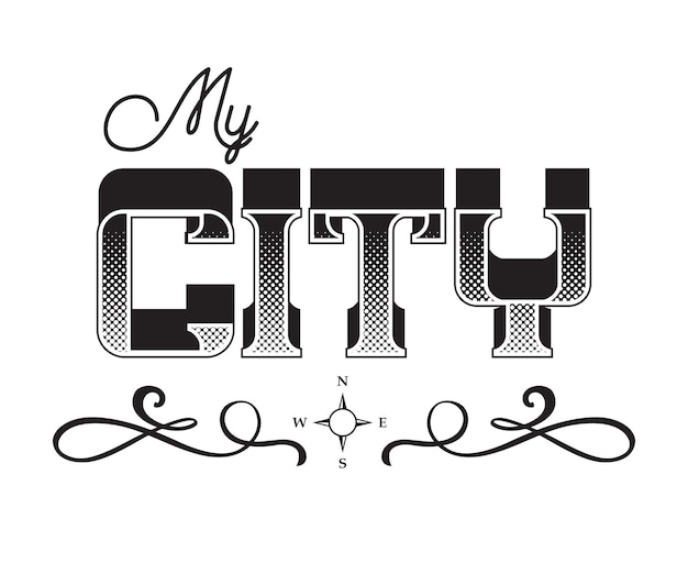 Plik wektorowy mój szablon projektu typografii miasta