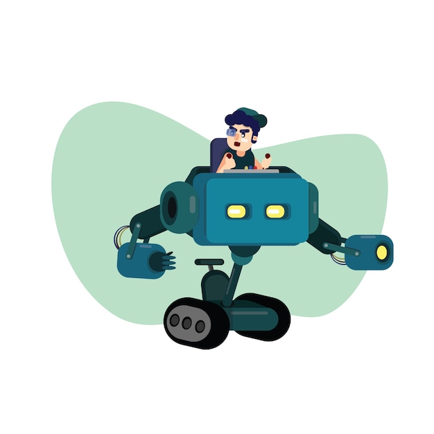 Moja postać z ilustracji wektorowych bitwy w trybie robota