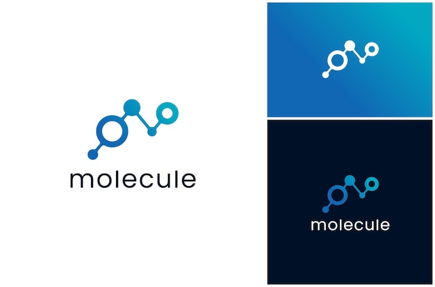 Molecule Connect Molecular Science Technology Cell Connection Vector Logo Design Ilustracja