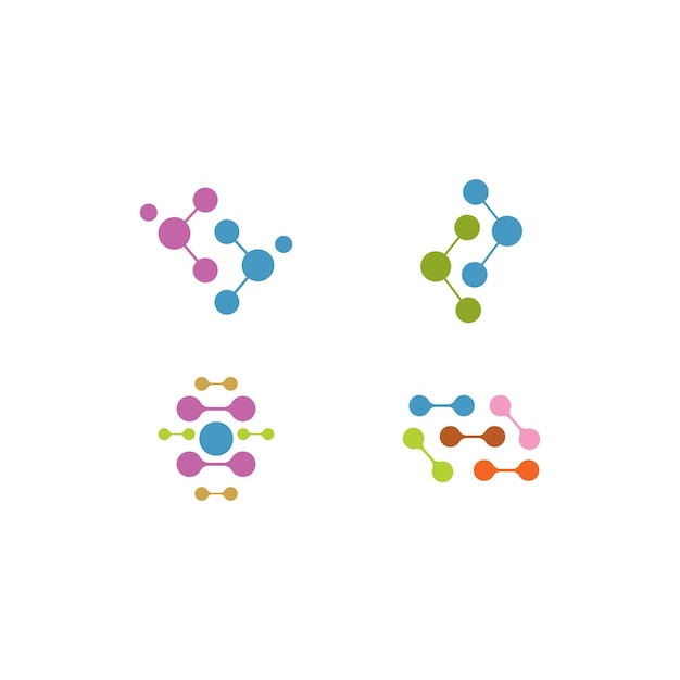 Molekuła Logo Wektor Ikona Ilustracja