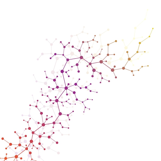 Molekularna Koncepcja Neuronów I Układu Nerwowego. Naukowe Badania Medyczne. Struktura Cząsteczki Z Cząsteczkami. Cząsteczka Tła Nauki I Technologii Dla Banera Lub Ulotki. Ilustracja Wektorowa.