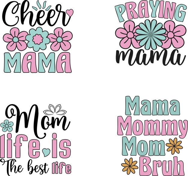 Plik wektorowy mom tshirt design mother day tshirts design modern t shirt design najlepiej sprzedający się typografia t shirt