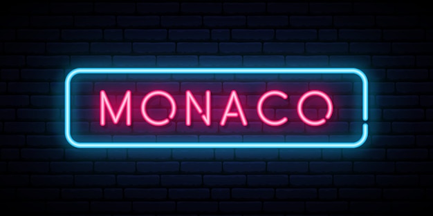 Monaco Neonowy Znak.