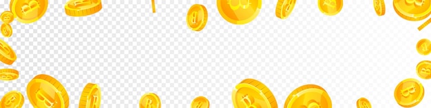 Monety Bitcoina spadają Kryptowaluty rozrzucone