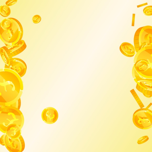 Monety funta brytyjskiego spadające Godne podziwu rozproszone monety GBP Pieniądze z Wielkiej Brytanii Piękny jackpot bogactwo lub koncepcja sukcesu Ilustracja wektorowa