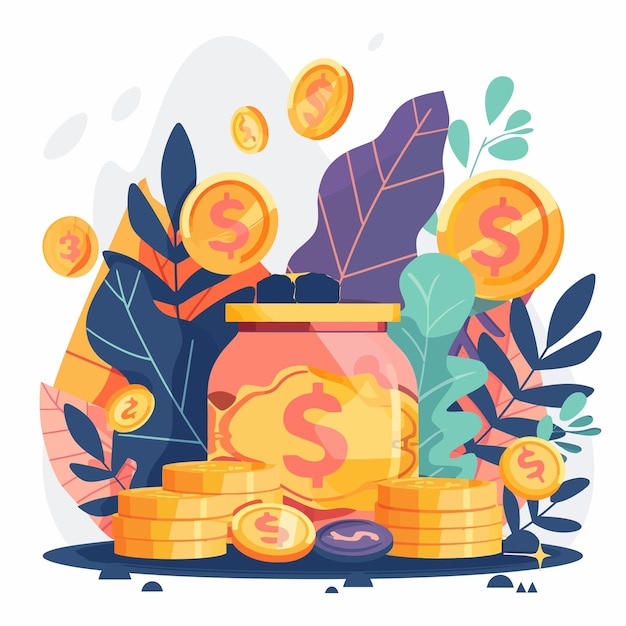 Plik wektorowy money_savings_coins_budget_concept_vector