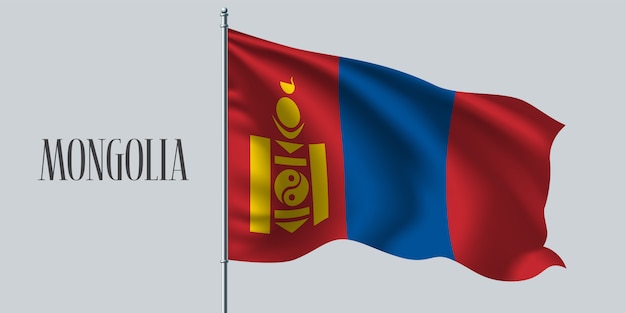 Mongolia macha flagą