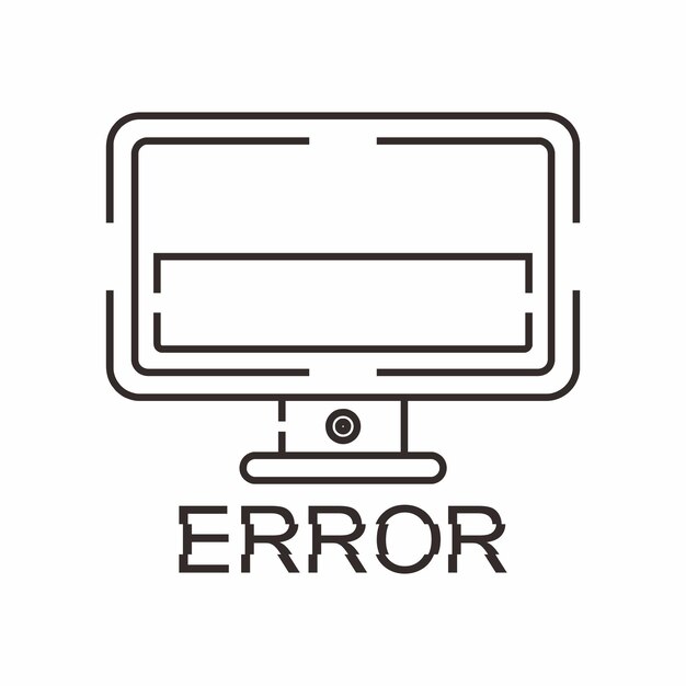 Monitor komputera z napisem „błąd”.
