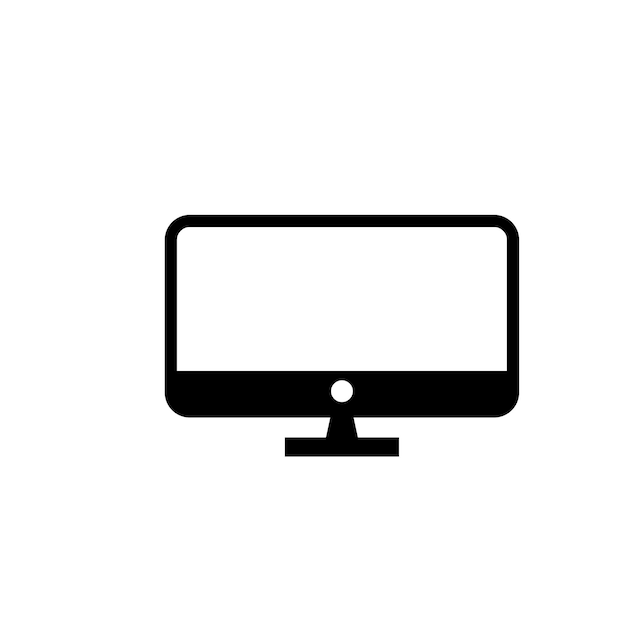 Monitor komputerowy z szablonami wektorowych ikon CPU