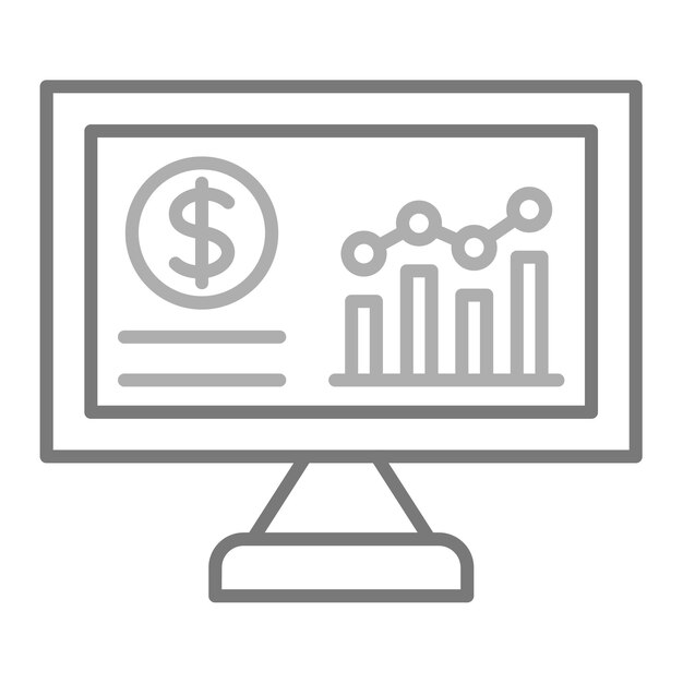 monitor komputerowy z wykresem na nim i wykresu na górze