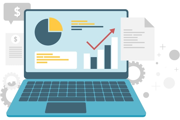 monitor laptopa wyświetla infografiki