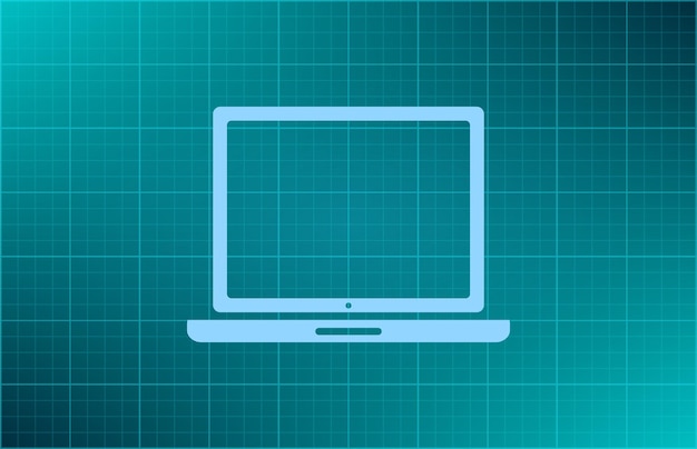 Monitor Sprzętu Komputerowego Symbol Laptopa Ilustracja Wektorowa Na Niebieskim Tle Eps 10