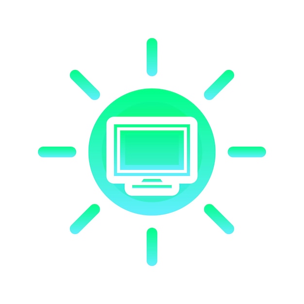 Monitorowanie Elementu Ikony Szablonu Gradientu Logo Słońca
