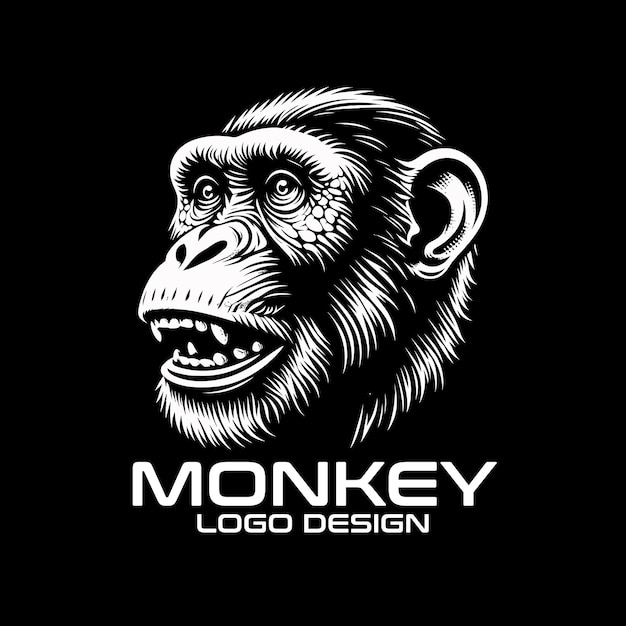 Monkey Vector Logo Design (projektowanie logo wektorowe małpy)
