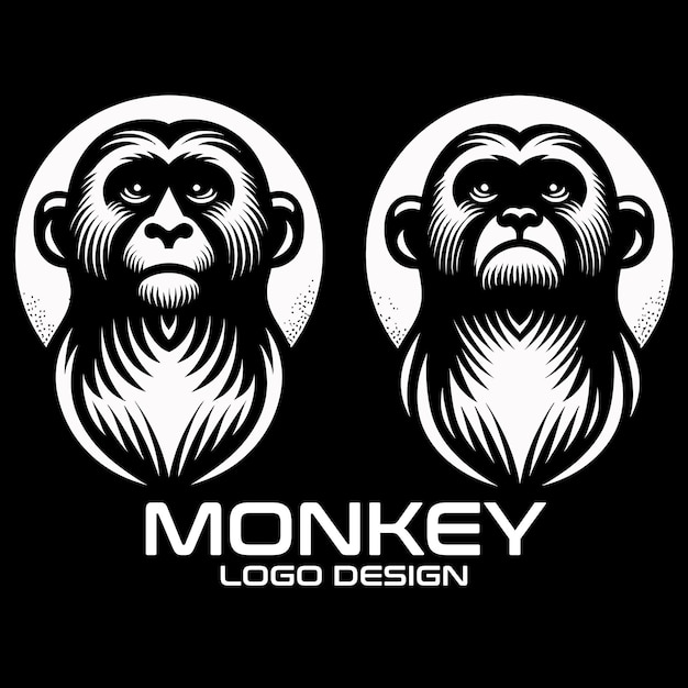 Monkey Vector Logo Design (projektowanie logo wektorowe małpy)