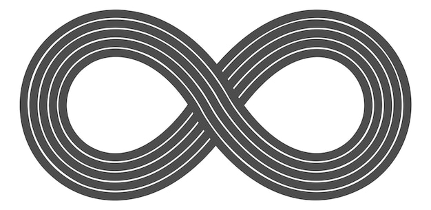 Monochromatyczne Logo Forever Znak Infinity Osiem Pętli