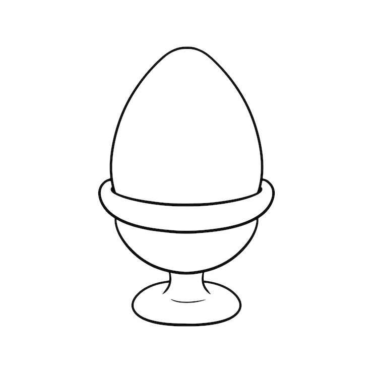 Wektor monochromatyczny obraz gotowane jajko kurze na ceramicznej podstawce wektor kreskówka