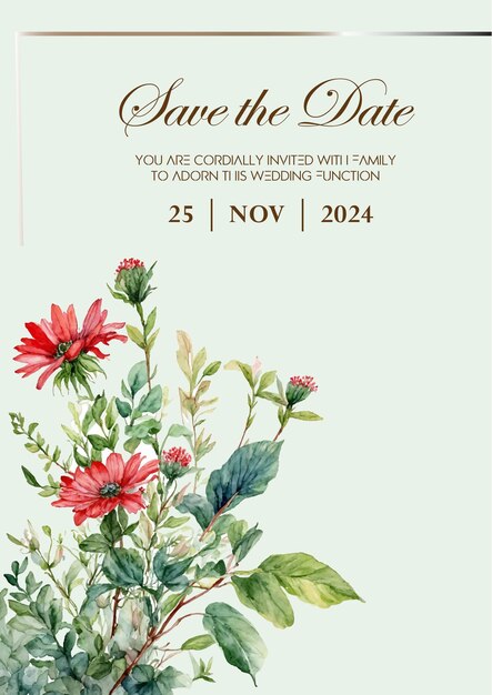 Plik wektorowy monochrome botanical elegance zaproszenie ślubne dla jessicy i petera