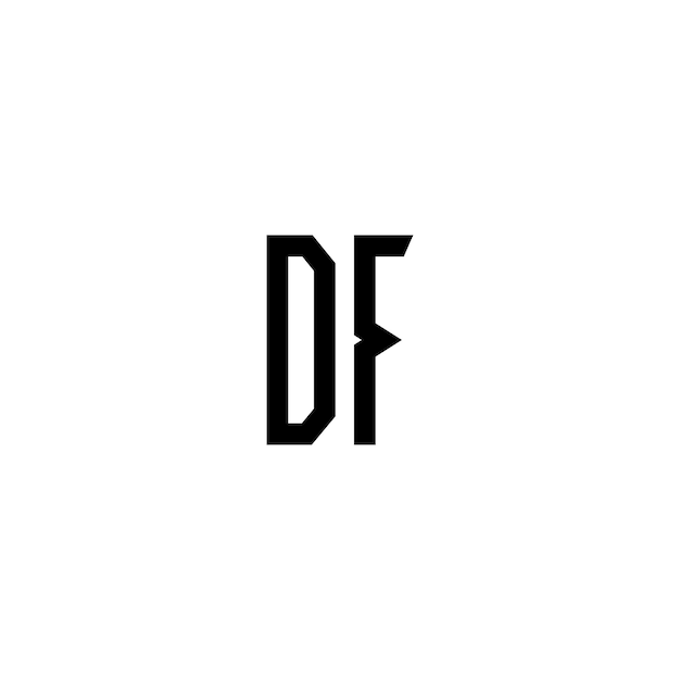 Plik wektorowy monogram df logo projekt litera tekst nazwa symbol monochromatyczny logotyp znak alfabetu proste logo