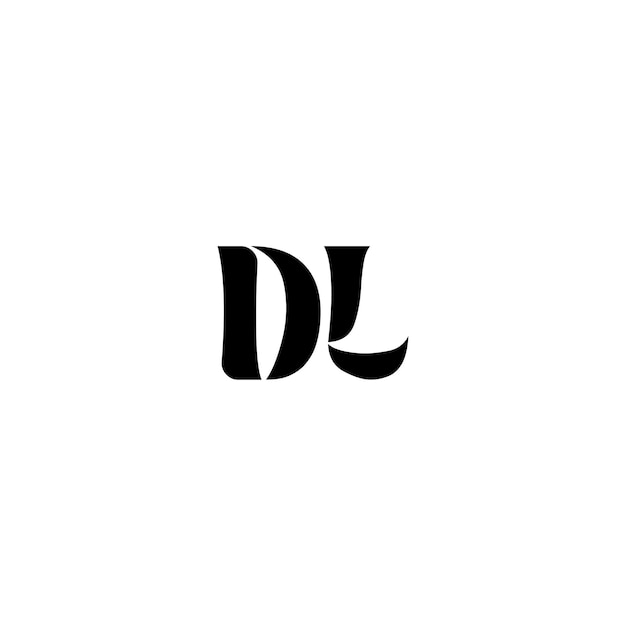 Monogram DL logo projekt list tekst nazwa symbol monochromatyczny logotyp alfabet znak proste logo