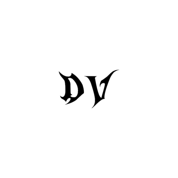 Monogram Dv Logo Projekt List Tekst Nazwa Symbol Monochromatyczny Logotyp Alfabet Znak Proste Logo