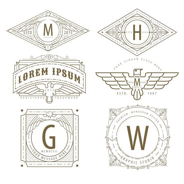 Monogram Hipster Logo