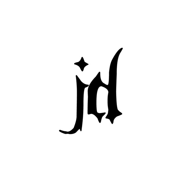 Monogram JD logo projekt litery tekst nazwa symbol monochromatyczny logotyp alfabet znak prosty logo