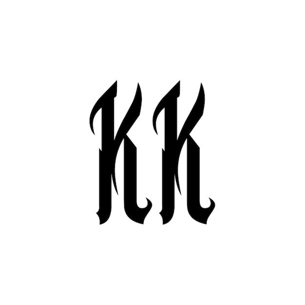 Monogram (K) - logo, wzór, litery, tekst, nazwa, symbol, monochromatyczny logotyp, znak alfabetyczny, prosty logo.