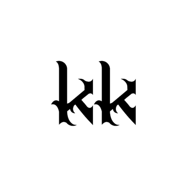 Monogram (K) - logo, wzór, litery, tekst, nazwa, symbol, monochromatyczny logotyp, znak alfabetyczny, prosty logo.