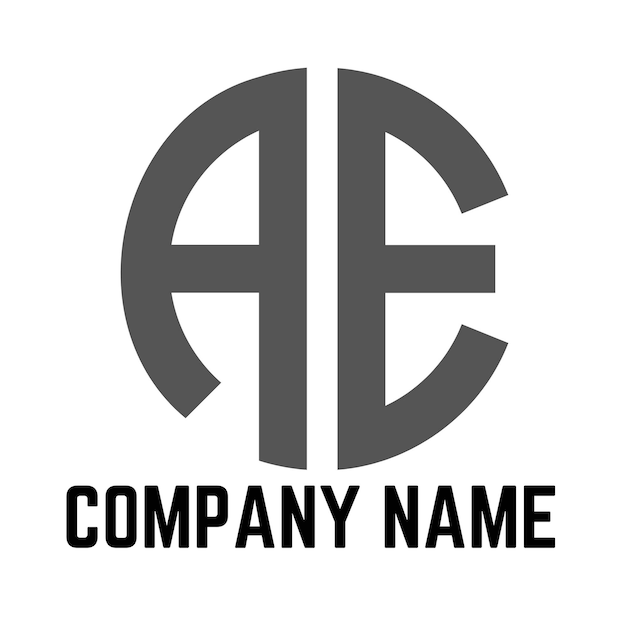 Monogram Letter AE Logo Design Czarno-białe logo używalne w biznesie Logo płaskie wektorowe Logo De