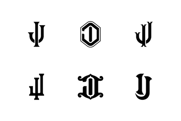 Plik wektorowy monogram list kolekcyjny ij lub ji z połączeniem nowoczesny klasyczny styl dobry dla odzieży marki
