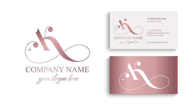 Monogram Litery Ak Eleganckie Luksusowe Logo Styl Kaligraficzny Tożsamość Korporacyjna I Logo Osobiste Projekt Wektorowy Luksusowy Liniowy Monogram Kreatywny