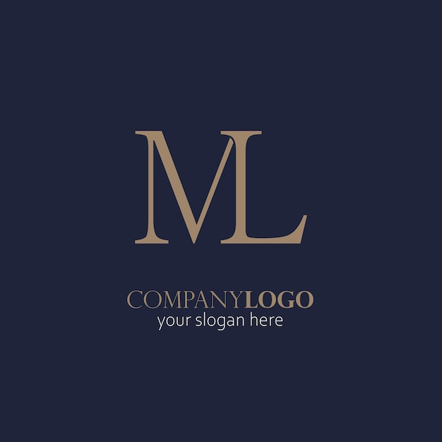 Monogram Litery Ml Eleganckie Logo