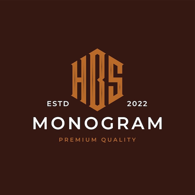 Monogram Litery Początkowe Hbs Logo Design. Biznes Początkowy Ikona Wektor