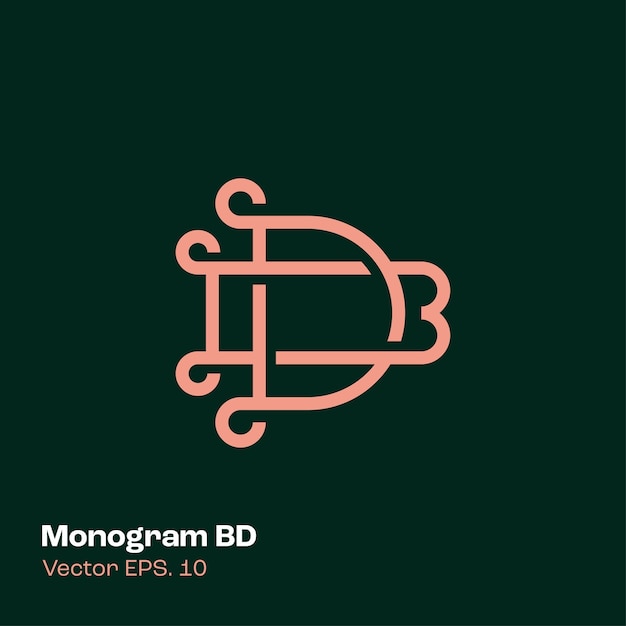 Plik wektorowy monogram logo bd