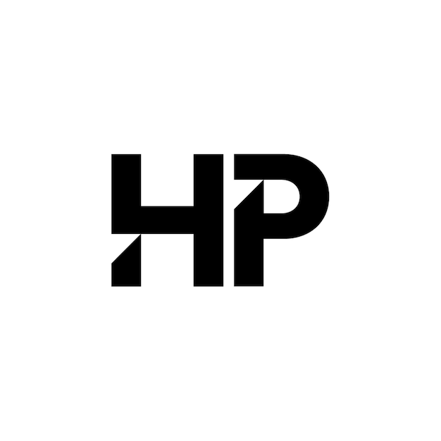 Monogram logo HP projekt litery tekst nazwa symbol monochromatyczny logo alfabet znak prosty logo