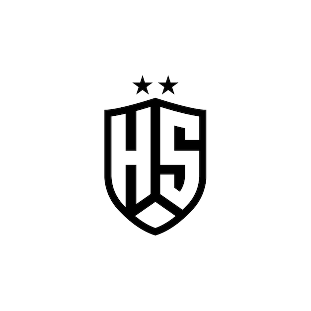Monogram logo HS projekt litery tekst nazwa symbol monochromatyczny logotyp alfabet znak prosty logo
