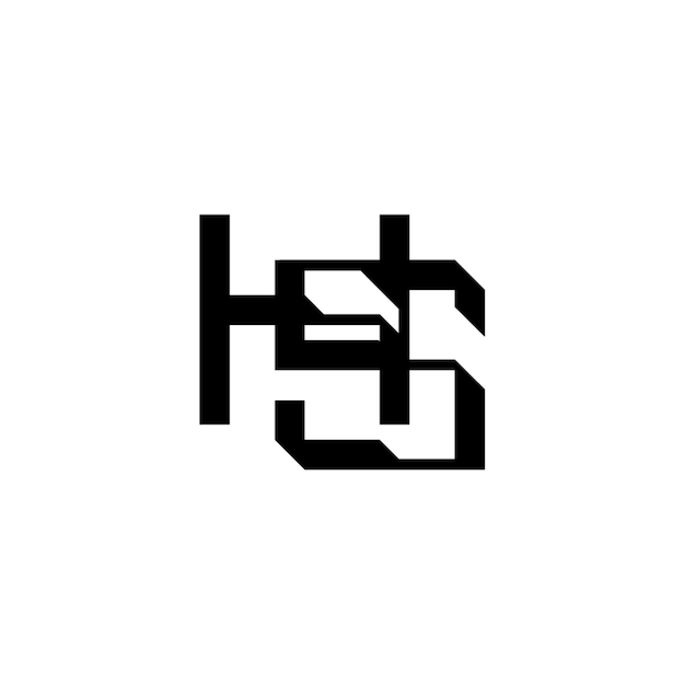 Monogram logo HS projekt litery tekst nazwa symbol monochromatyczny logotyp alfabet znak prosty logo