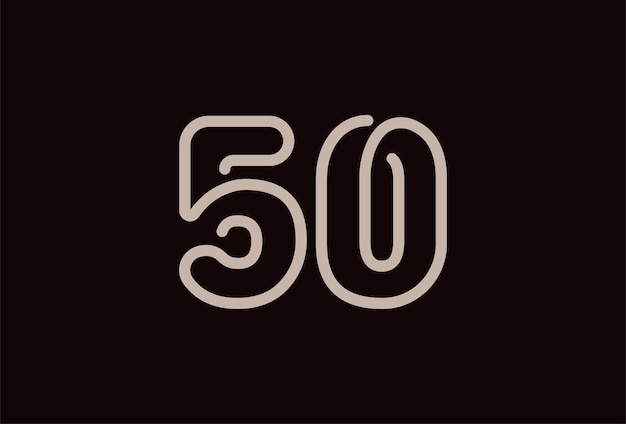 Monogram logo numer 50 Styl linii logo numer 50 nadający się do logo rocznicowych i biznesowych