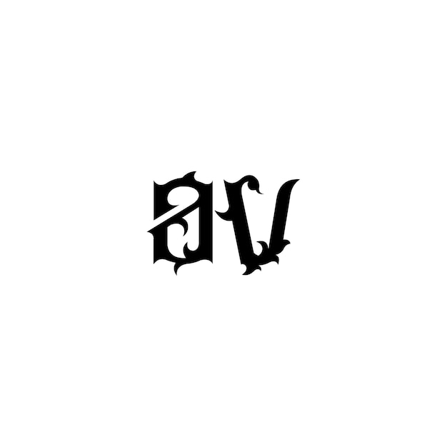 Monogram logo projekt litery tekst nazwa symbol AV monochromatyczny logo alfabet znak prosty logo