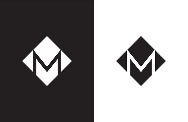 Monogram M Czarno-białe logo