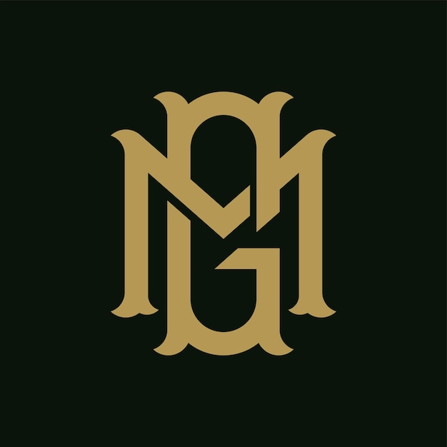 Monogram Początkowej Litery Gm Mg Logo Design. Biznes Początkowy Ikona Wektor